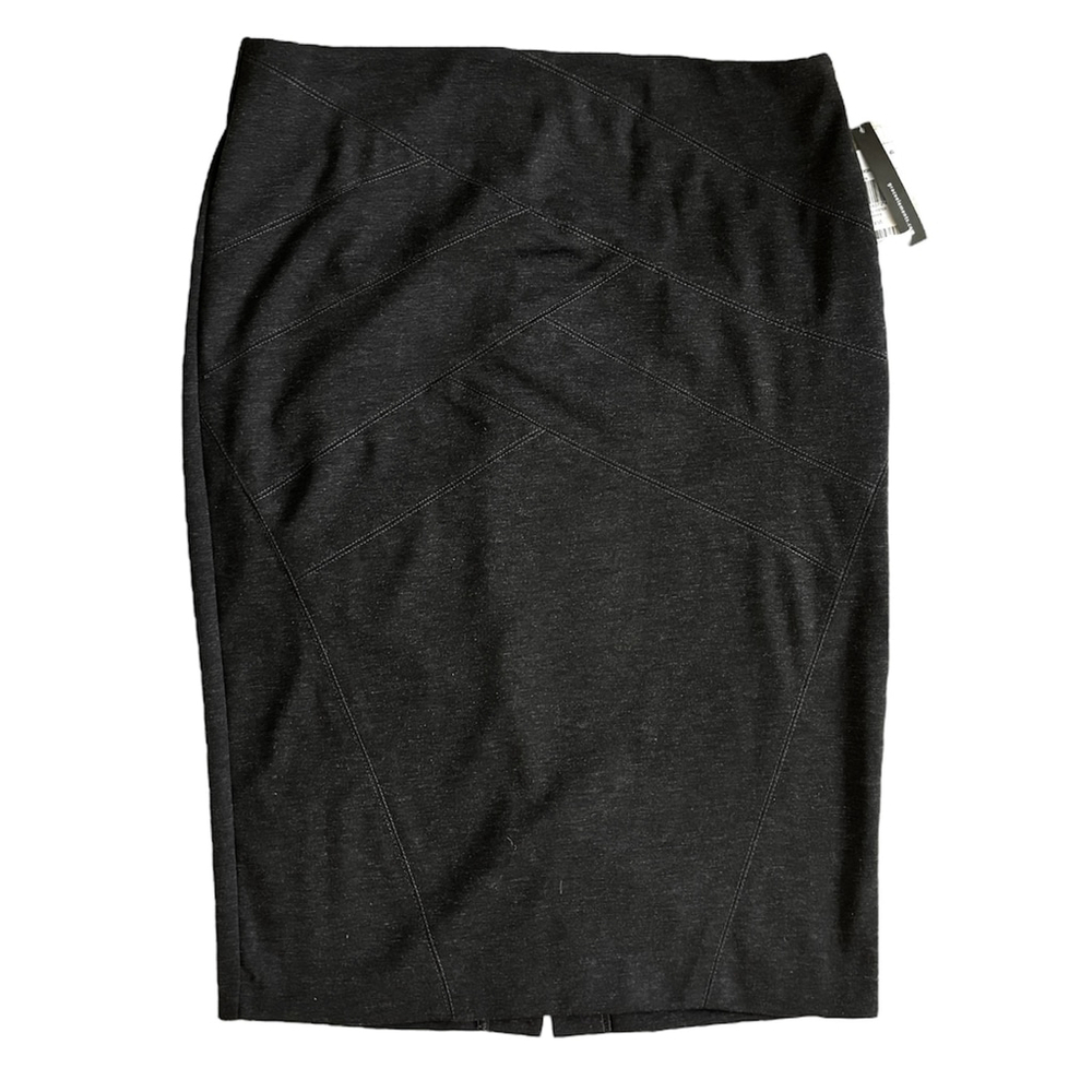 Grace Elements Geometric Pencil Skirt Gray Black Medium